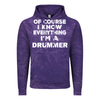 Cloud Purple i know everything i'm a drummer Vintage Hoodie - artisFamous