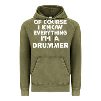 Vintage Olive i know everything i'm a drummer Vintage Hoodie - artisFamous