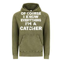 Vintage Olive i know everything i'm a catcher Vintage Hoodie - artisFamous