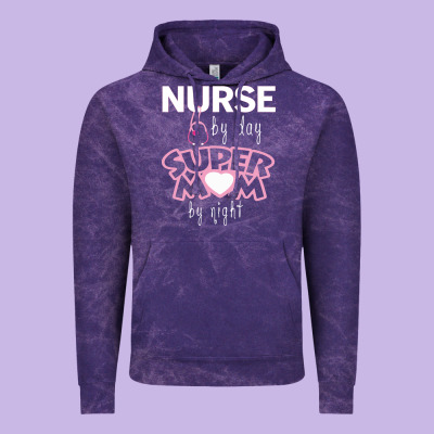 Nurse By Day Super Mom By Night Vintage Hoodie Designed By Artisfamous