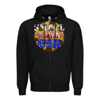 Black small town usa Zipper Hoodie - JahusDesignShop