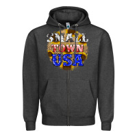 Charcoal Heather small town usa Zipper Hoodie - JahusDesignShop