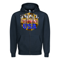 Navy small town usa Zipper Hoodie - JahusDesignShop