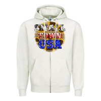 Oatmeal Heather small town usa Zipper Hoodie - JahusDesignShop