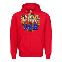 Red small town usa Zipper Hoodie - JahusDesignShop