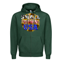 Sports Green small town usa Zipper Hoodie - JahusDesignShop