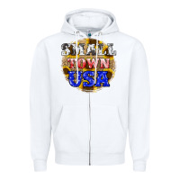 White small town usa Zipper Hoodie - JahusDesignShop