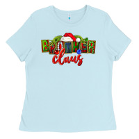 Baby Blue christmas brother claus Ladies Tee - FaDigitalArtStudio