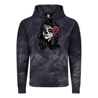 Cloud Black sugar skull lady Vintage Hoodie - artisFamous