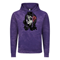 Cloud Purple sugar skull lady Vintage Hoodie - artisFamous