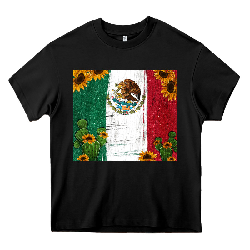 Cactus Sunflower Mexican Flag Z Heavy Core Tee by Jasminsmagicworld | Teevron