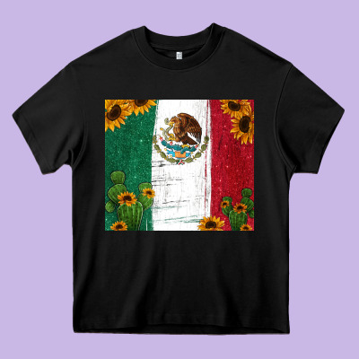 Cactus Sunflower Mexican Flag Z Heavy Core Tee Designed By Jasminsmagicworld