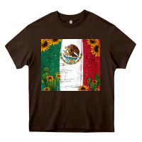 Chocolate Brown cactus sunflower mexican flag z Heavy Core Tee - Jasminsmagicworld
