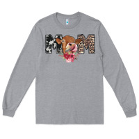 Heather Grey mom cow Long Sleeve Tee - CowhideDigitalArt