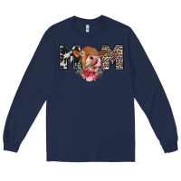 Navy mom cow Long Sleeve Tee - CowhideDigitalArt