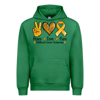 Emerald peace love cure childhood cancer Urban Hoodie - Jasminsmagicworld