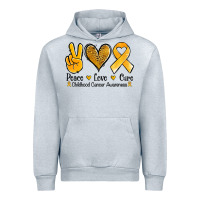Heather Grey peace love cure childhood cancer Urban Hoodie - Jasminsmagicworld