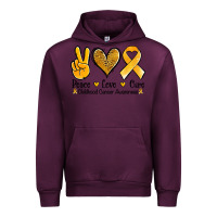 Mauve Wine peace love cure childhood cancer Urban Hoodie - Jasminsmagicworld