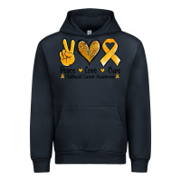 Navy peace love cure childhood cancer Urban Hoodie - Jasminsmagicworld