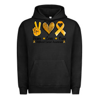 Pigment Black peace love cure childhood cancer Urban Hoodie - Jasminsmagicworld