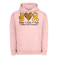Pigment Salmon peace love cure childhood cancer Urban Hoodie - Jasminsmagicworld