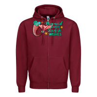 Burgundy mermaid kisses starfish wishes Zipper Hoodie - JahusDesignShop