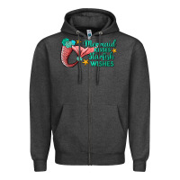 Charcoal Heather mermaid kisses starfish wishes Zipper Hoodie - JahusDesignShop