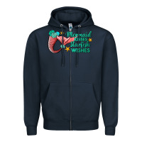 Navy mermaid kisses starfish wishes Zipper Hoodie - JahusDesignShop
