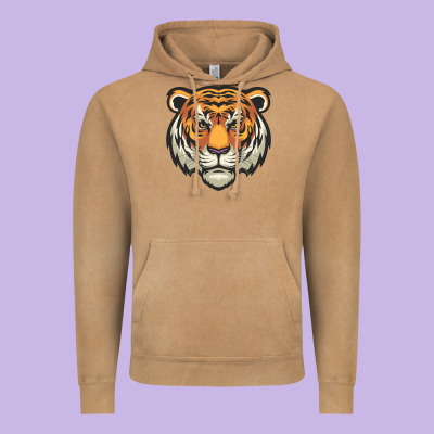 Tiger Vector Face Vintage Hoodie Designed By Artisfamous