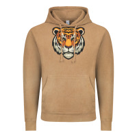 Tiger Vector Face Vintage Hoodie | Teevron