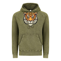Vintage Olive tiger vector face Vintage Hoodie - artisFamous