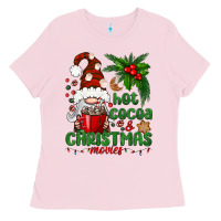 Bubblegum Pink Hot Cocoa And Christmas Movie Ladies Tee - BundleAndBundleShop