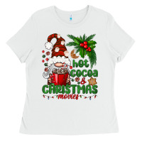 White Hot Cocoa And Christmas Movie Ladies Tee - BundleAndBundleShop