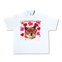 White valentine's shiba inu Urban Heavy Tee - RanaPortraitStore