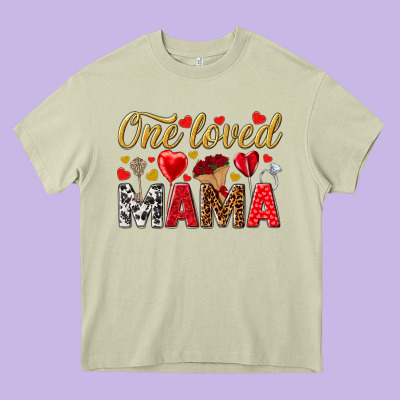 One Loved Mama Valentines Day Heavy Core Tee Designed By Howdyjamesfarm