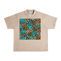 French Oak turquoise glitter cowhide leopard seamless pattern Urban Heavy Tee - BundleAndBundleShop