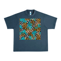Midnight Navy turquoise glitter cowhide leopard seamless pattern Urban Heavy Tee - BundleAndBundleShop