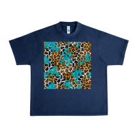 Navy turquoise glitter cowhide leopard seamless pattern Urban Heavy Tee - BundleAndBundleShop