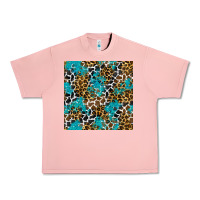 Salmon turquoise glitter cowhide leopard seamless pattern Urban Heavy Tee - BundleAndBundleShop