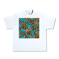 White turquoise glitter cowhide leopard seamless pattern Urban Heavy Tee - BundleAndBundleShop