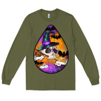Army Green Hallowen Teardrop Long Sleeve Tee - LillyAllenDesigns