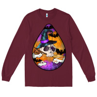 Burgundy Hallowen Teardrop Long Sleeve Tee - LillyAllenDesigns