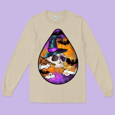 Hallowen Teardrop Long Sleeve Tee Designed By Lillyallendesigns