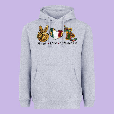 Peace Love Mexicana Heavyweight Hoodie Designed By Ranaportraitstore