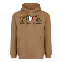 Toasted Coconut Peace Love Mexicana Heavyweight Hoodie - RanaPortraitStore