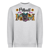 Heather Grey western pitbull mom Heavyweight Sweatshirt - RanaPortraitStore