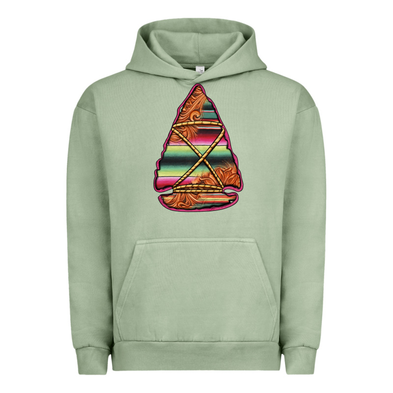 Serape Tooled Leather Arrowhead Urban Hoodie by Jasminsmagicworld | Teevron