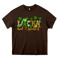 Chocolate Brown Lucky and i gnome it St. Patrick's Day Heavy Core Tee - CowGirlArtShop