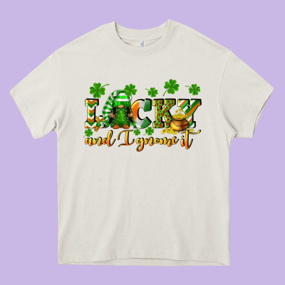 Lucky And I Gnome It St. Patrick's Day Heavy Core Tee Designed By Cowgirlartshop