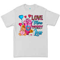 Dove Grey Love More Worry Less Valentines Day Cold Drink Premium Tee - FaDigitalArtStudio